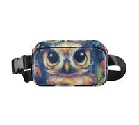 Sac banane élégant pour homme et femme - Motif hibou naturel - Avec sangle réglable - Pour cyclisme, randonnée, gym, Nature Hibou style tropical, 1 size