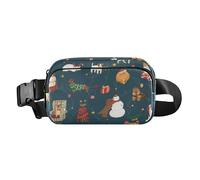 Sac banane élégant pour homme et femme - Résistant à l'eau - Portefeuille de voyage avec sangle réglable pour voyage, course à pied, randonnée, Noël, animaux domestiques, Célébration de Noël pour