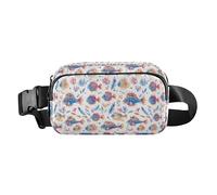 Sac banane élégant pour le 4 juillet - Fête de l'indépendance américaine - Pour femmes, hommes, adolescents - Pour voyage, vacances, course à pied, Poisson hawaïen et algues Puffer, 1 Size