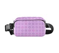 Sac banane élégant sans couture pour femmes, hommes, adolescents, sac de poitrine multifonction avec sangle réglable pour l'entraînement, la course à pied, la randonnée, Sans couture Star Peach, 1