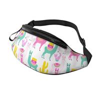 Sac banane en alpaga lama pour homme et femme, sac banane décontracté pour l'extérieur, l'entraînement, la course, la randonnée, le cyclisme, Noir , Taille unique, Sacs banane
