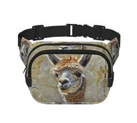 Sac banane en alpaga lama pour homme et femme, sac banane tendance pour l'entraînement, la course, les voyages, la randonnée, Noir , Taille unique