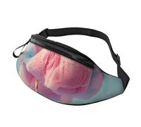 Sac banane en coton imprimé barbe à papa pour homme et femme, sac banane avec sangle réglable pour randonnée, course à pied, voyage, cyclisme, Noir , Taille unique, Sac à dos décontracté