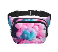 Sac banane en coton rose avec imprimé bonbon pour femme, sac banane pour voyage, course à pied, chasse pour adulte, noir, One Size