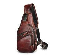 Sac banane,en cuir Crazy horse pour hommes,de qualité supérieure,Triangle,Design,une,jour,2022,8015- wine[D91855]