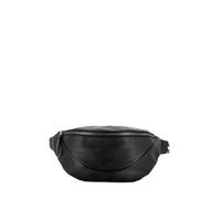 Sac banane en cuir noir, sac à bandoulière, design élégant avec fermeture éclair, style décontracté unisexe