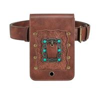 Sac banane en cuir pour femme | Sac banane en cuir synthétique steampunk | Petit sac à main à bandoulière avec sangle réglable, accessoires de costume pour téléphone, Attribut unique, Refer to