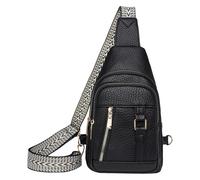 Sac banane en cuir pour femme - Sac banane tendance avec sangle réglable pour randonnée, sport, voyage en plein air, Noir , Taille unique, Sacs à dos de voyage