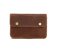 Sac banane en cuir pour homme avec boucle de ceinture, crochet de hanche, sac banane fait à la main, petite pochette pour téléphone portable pour les sorties, Brun, One Size