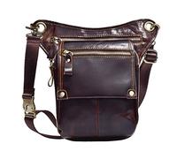 Sac banane en cuir pour homme et femme - Multifonction - Pour moto, vélo, sports de plein air, cyclisme, équitation, randonnée, camping, #08Café, Medium