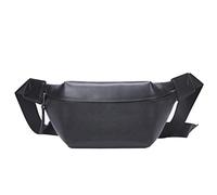 Sac banane en cuir pour homme et femme - Pour l'extérieur, les voyages, le sport, la randonnée, la marche, la course à pied, la hanche, le téléphone portable, le portefeuille, le camping, la journée décontractée, noir, Sac banane tendance pour voyage en plein air