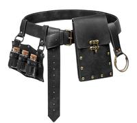 Sac banane en cuir style steampunk, support de téléphone, accessoire de déguisement Renaissance et cosplay, 3Bottle-Nouveau/noir, 7.1x3.9 inch, Ensembles steampunk et médiéval