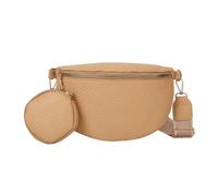 Sac banane en cuir synthétique pour femme avec bandoulière coréenne, Kaki Kh, M, Western