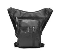 Sac Banane en Cuir Synthétique pour Homme Et Femme Idéal pour Les Voyages Les Randonnées Les Voyages Les Loisirs Sacoche Reservoir Moto(Black-156 Bag)