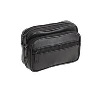 Sac banane en cuir véritable - Sac banane compact avec passant de ceinture - Pour téléphone portable, argent, cartes, clés, voyage, festival - Portefeuille en cuir noir - Pour homme et femme SOTALA