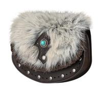 Sac Banane en Fausse Fourrure HiiFeuer Viking avec Sac Banane Nordique Turquoise, Pochette Vintage médiévale Portable pour Ren Faire (Marron A)