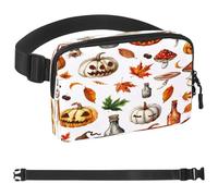 Sac banane en forme de champignon sacré pour homme et femme, sac banane avec poches à fermeture éclair, sac de taille imperméable avec sangle réglable pour l'entraînement, la course à pied, les