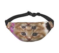 Sac banane en forme de chat mignon pour homme et femme, sac banane partout avec sangle réglable, sac de poitrine décontracté pour randonnée, cyclisme, noir, taille unique, Noir , Taille unique