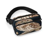 Sac banane en forme de chouette perchée sur une branche pour femme - Imperméable et réglable - Sac banane tendance et décontracté pour la course à pied, l'entraînement, la randonnée, les voyages