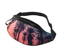 Sac banane en forme de dauphin pour promener le chien, la course, la randonnée, le camping, Palmier Sunset, Taille unique