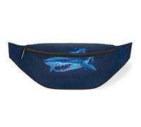 Sac banane en forme de requin pour femme, homme, enfant, fille, garçon, sac banane pour voyage, sport, course à pied, couleur, M, Organiseur de sac