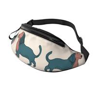 Sac banane en forme de tête de bouledogue américain pour homme et femme, sac banane réglable pour entraînement, course à pied, voyage, sac banane décontracté, Chiens Teckel mignons, Taille unique