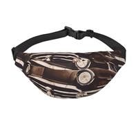 Sac banane en forme de voiture américaine marron pour homme et femme, sac banane tendance, sac à bandoulière, sac banane avec sangle réglable, sac de poitrine imperméable pour voyage, randonnée,