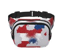 Sac banane en nylon à la mode avec imprimé carte de drapeau de la République tchèque - Grand sac banane noir pour femme, noir, One Size