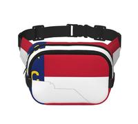 Sac banane en nylon à la mode avec imprimé carte de l'État de la Caroline du Nord pour femme Noir, noir, One Size