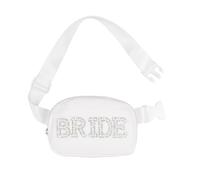 Sac banane en nylon avec lettres brillantes et inscription « Bride » - Design élégant - Pour mariage, demoiselle d'honneur, Mariée, Taille unique, Beauté de masse