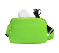 Sac banane en nylon pour femme et homme, sac banane de sport imperméable en nylon, ceinture réglable, sac de taille décontracté, léger et fin pour la course, les voyages, la randonnée, la marche, vert