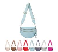 Sac Banane en Nylon pour Femmes - Sac Banane Tendance en Forme de Croissant avec bandoulière Ajustable et Amovible, Sacs Banane spacieux, Sacs à bandoulière Unis, Portefeuilles, à Main