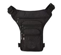 Sac banane en nylon pour homme, tactique militaire, moto, cycliste, multi-poches, pour voyage, randonnée, escalade, cyclisme, plein air (noir)