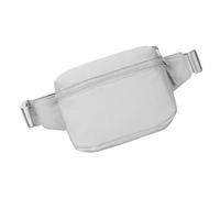 Sac banane en nylon résistant à l'eau, sac de ceinture réglable, sac de fitness perméable pour la randonnée, la course à pied et le rangement essentiel de la famille, gris clair, Taille unique
