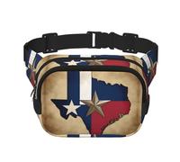 Sac banane en nylon tendance avec imprimé drapeau de l'État du Texas Map01 pour femme Noir, noir, One Size