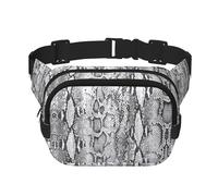 Sac banane en peau de serpent noir et blanc pour homme et femme, sac banane tendance pour voyage, randonnée, Noir , Taille unique