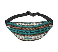 Sac banane en polyester imperméable pour homme avec - Léger et durable, idéal pour les femmes et les hommes, fleurs florales vintage, Motif rayures de cheval, Taille unique