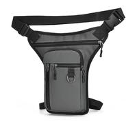 Sac banane en polyester pour moto, sac banane avec serrage réglable | Sac banane confortable à coque rigide imperméable pour portefeuille, clés, bouilloire, gants imperméables, gris, Refer to