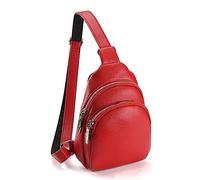 Sac banane en polyuréthane - Grande capacité - Ceinture de sport multifonction - Pour femme, Rouge, Beauté de masse