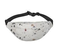 Sac banane en terrazzo blanc pour homme et femme, sac à bandoulière tendance, sac de poitrine réglable, noir, taille unique, Noir , Taille unique