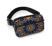 Sac banane en tissu sergé durable, sac banane réglable pour homme et femme, sac banane de sport résistant à l'eau avec plusieurs poches pour la course, la randonnée, les voyages (répétition, totem