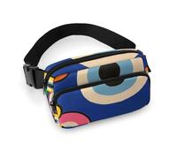 Sac banane en tissu sergé durable, sac banane réglable pour homme et femme, sac banane de sport résistant à l'eau avec plusieurs poches pour la course à pied, la randonnée, les voyages (police de tête