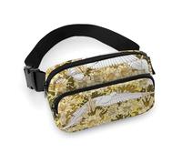 Sac banane en tissu sergé durable, sac banane réglable pour homme et femme, sac banane de sport résistant à l'eau avec plusieurs poches pour la course, la randonnée, les voyages (totem géométrique