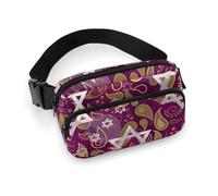 Sac banane en tissu sergé durable, sac banane réglable pour homme et femme, sac banane de sport résistant à l'eau avec plusieurs poches pour la course, la randonnée, les voyages (répétition, totem