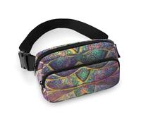 Sac banane en tissu sergé durable, sac banane réglable pour homme et femme, sac banane de sport résistant à l'eau avec plusieurs poches pour la course à pied, la randonnée, les voyages (police de tête