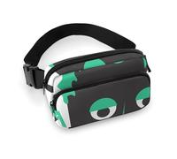 Sac banane en tissu sergé durable, sac banane réglable pour homme et femme, sac banane de sport résistant à l'eau avec plusieurs poches pour la course à pied, la randonnée, les voyages (police de tête