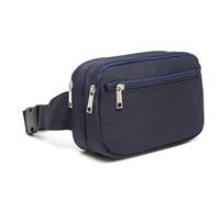Sac banane en toile imperméable, bleu, Mass Beauty | Deux compartiments pour téléphone et portefeuille, sac à bandoulière pour activités de plein air et voyages