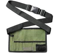 Sac banane en toile pour coiffeur, ceinture réglable avec design multi-poches pour salon de coiffure, 28 x 17 cm, vert et noir, Noir/vert, Taille unique