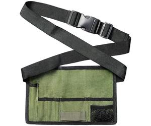 Sac banane en toile pour coiffeur, ceinture réglable avec design multi-poches pour salon de coiffure, 28 x 17 cm, vert et noir, Noir/vert, Taille unique