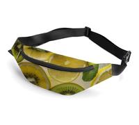 Sac banane en tranches de citron et kiwi avec sangle réglable, sac à bandoulière léger, mini sac banane mains libres pour la course à pied ou la salle de sport